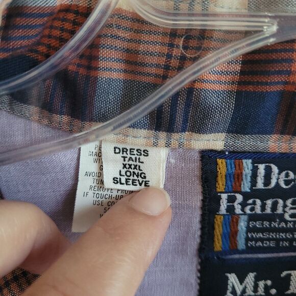 Vintage Dee Cee Rangers Western Shirt Mens XXXL Mr Tall Purple Plaid Trim 3XL - Picture 14 of 16